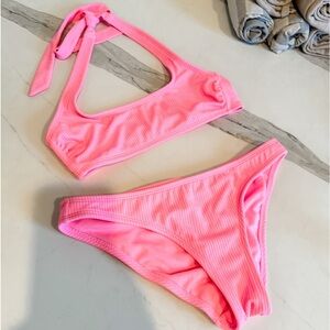 NWOT - Xhilaration Hot Pink Two Piece Swim Suit - Size S